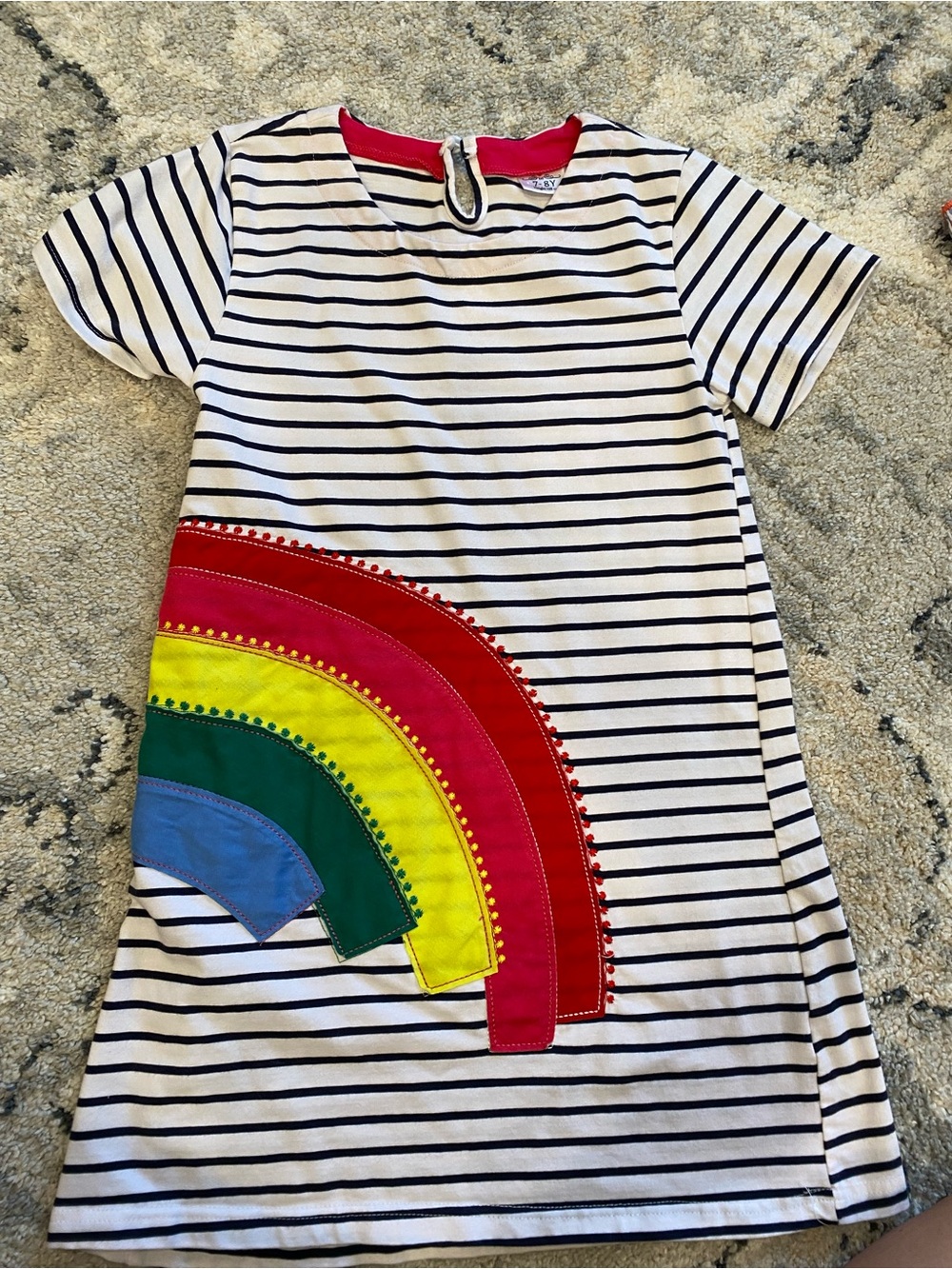 Girls rainbow appliqué dress